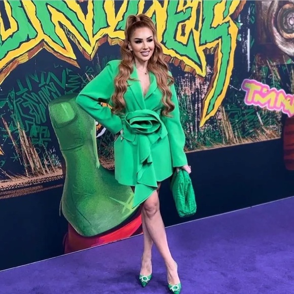 Rachel Gilbert Santiago Jacket Dress in Green - Picture 7 of 16